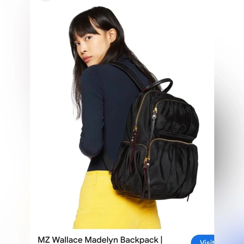 MZ Wallace Madelyn Black Nylon Backpack